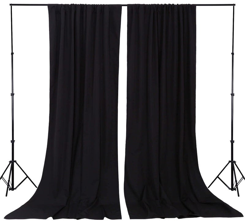 LuoluoHouse Backdrop Curtains Black Polyester Backdrop for Curtains 2 Packs 5ftx8ft Drape Halloween Curtain Fabric for Party Decoration - Image 5